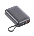 Swissten Powerbank 45W – 20.000 mAh – Ingebouwde USB-C Kabel – Zilver