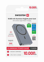 Swissten Fusion MagSafe Powerbank 10.000 mAh – Zilver