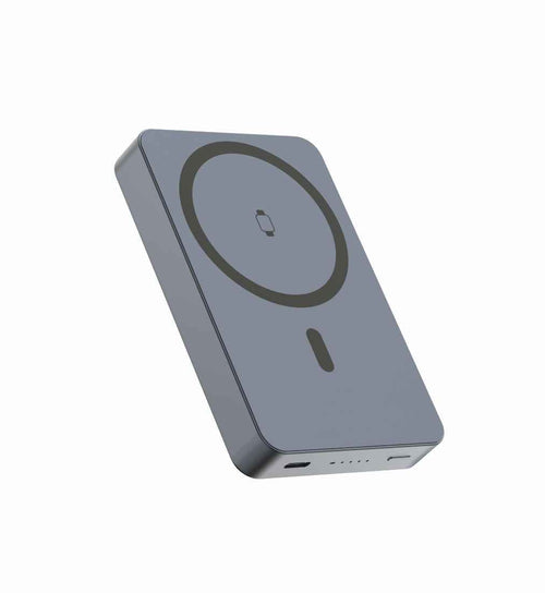 Swissten Fusion MagSafe Powerbank 10.000 mAh – Stijlvolle Zilveren Oplader voor Jouw Smartphone - Laad Centrum