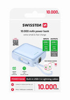Swissten Space Powerbank 10.000 mAh – Roze | USB-C & Lightning Kabels