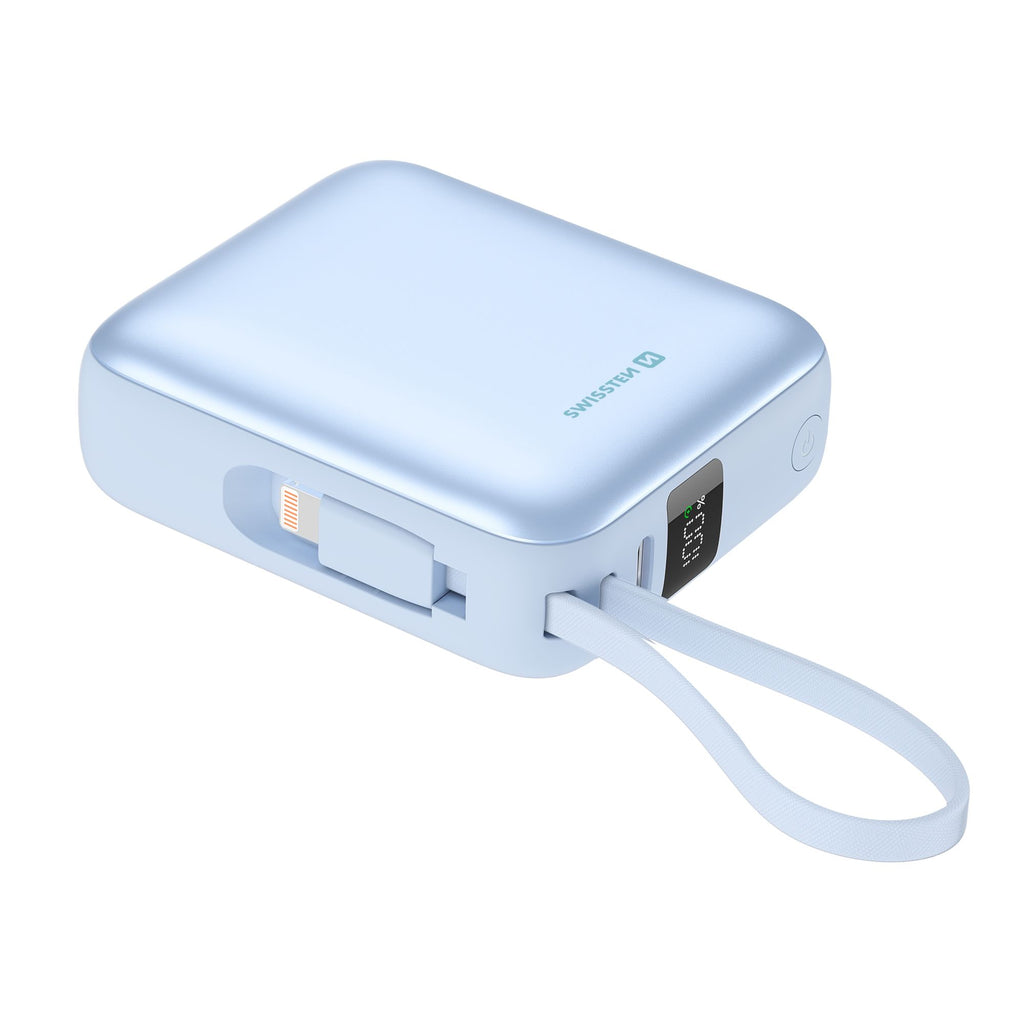 Swissten Space Powerbank 10.000 mAh – Roze | USB-C & Lightning Kabels - Laad Centrum