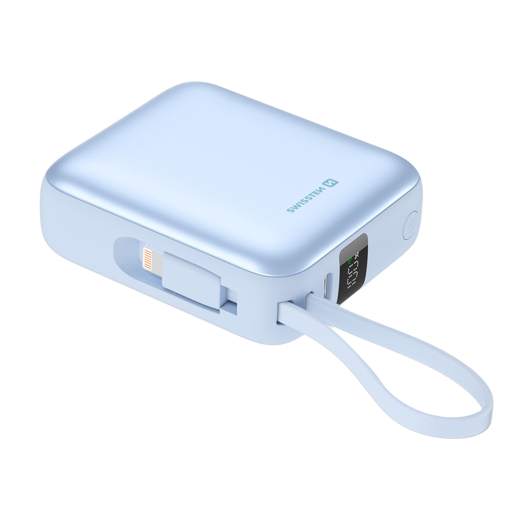 Swissten Space Powerbank 10.000 mAh – Roze | USB-C & Lightning Kabels - Laad Centrum