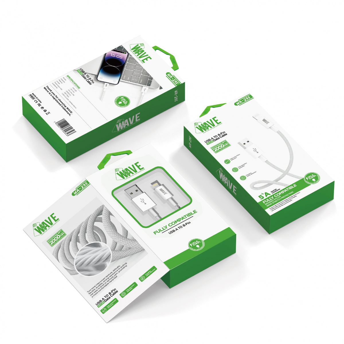 Wave WA-235 USB-A-auf-Lightning-Datenkabel, 2 m