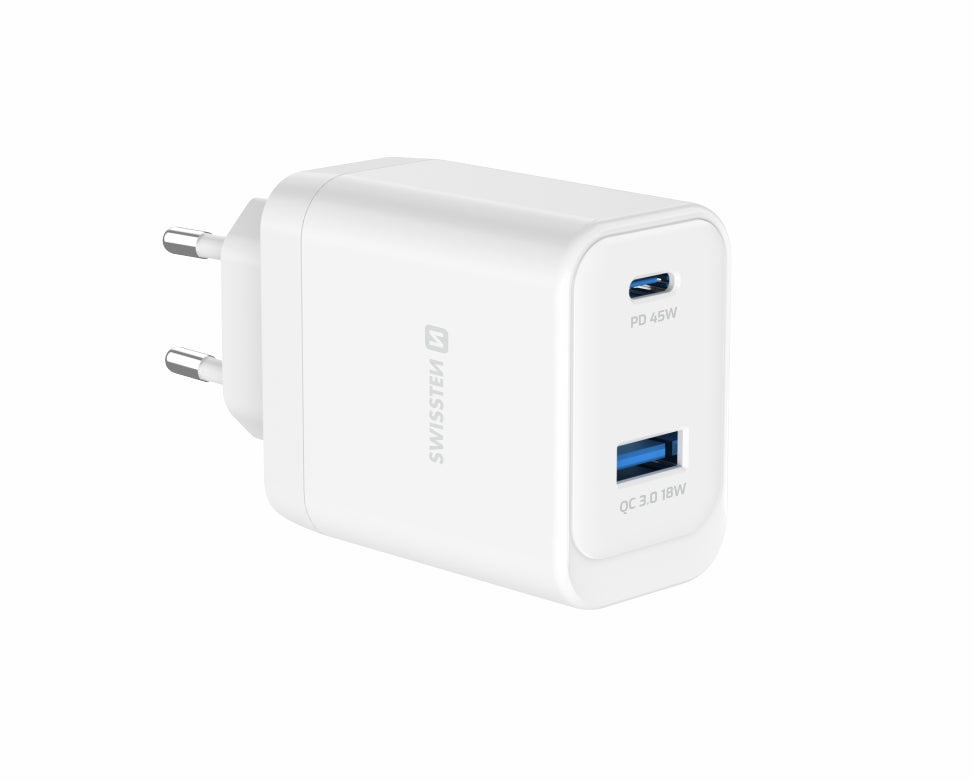 Swissten Core 45W GaN-Ladegerät – Weiß – 22071330