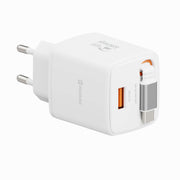 Swissten SlideCharge 45W Ladegerät mit einziehbarem USB-C-Kabel – Weiß