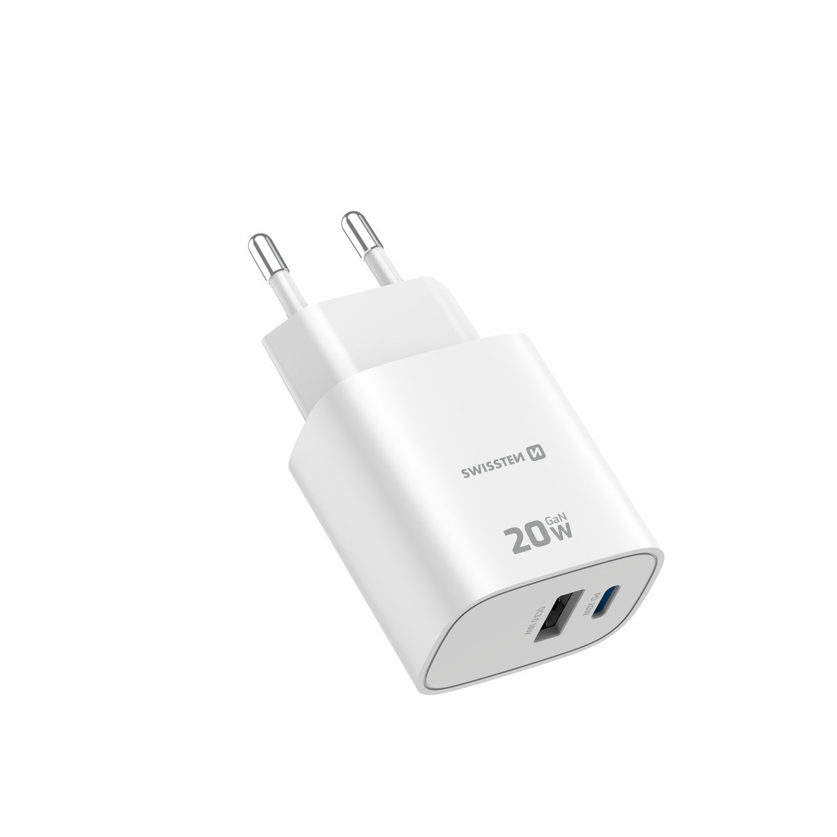 Swissten Edge 20W USB-C- und USB-A-Ladegerät – Weiß – 22071713