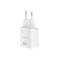 Swissten Edge USB-C + USB-A Travel Charger 20W GaN – Wit – 22071713 - Laad Centrum