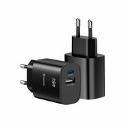 Swissten Edge 45W GaN-Ladegerät mit USB-C und USB-A – Schwarz
