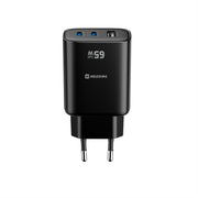 Swissten Edge 65W GaN-Ladegerät mit 2 USB-C-Ports und USB-A – Schwarz