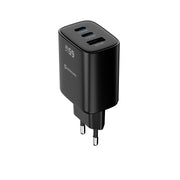 Swissten Edge 65W GaN-Ladegerät mit 2 USB-C-Ports und USB-A – Schwarz