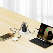 Swissten Edge 65W GaN-Ladegerät mit 2 USB-C-Ports und USB-A – Schwarz