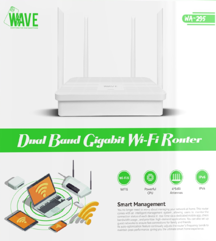 Wave WA-295 WLAN-Router Dual-Band Gigabit