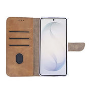Rixus Bookcase für Samsung Galaxy S26 Plus – Hellbraun