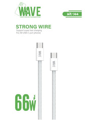 Wave WA-144 USB-C-auf-USB-C-Ladekabel 66 W, 1 m – Weiß
