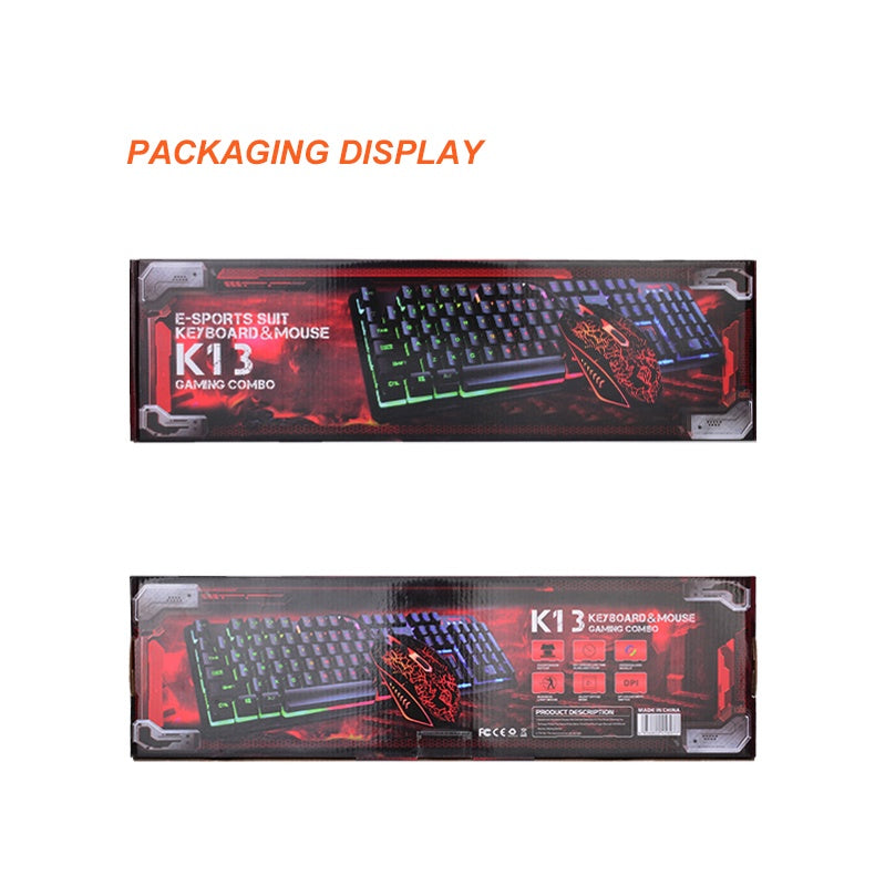 Gaming-Tastatur- und Maus-Set kabelgebundenes Combo-Pack K13