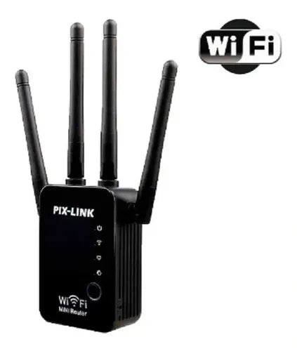 PIX-LINK WLAN-Repeater / WLAN-Router / Access Point (schwarz)
