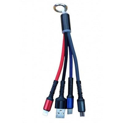 3-in-1-Multi-Ladekabel für iOS, Type-C und Micro, 20 cm