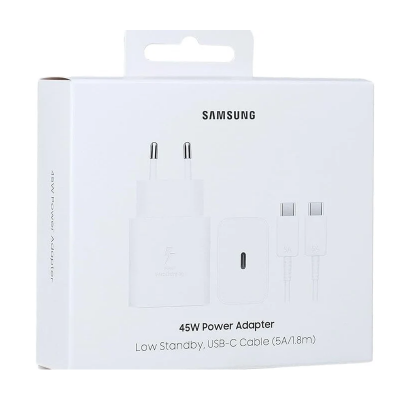 Samsung USB-C-PD-Ladegerät 45 W mit Kabel – Weiß