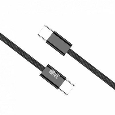 Wave WA-355 USB-C-auf-USB-C-Ladekabel 60 W, 1 m – Schwarz
