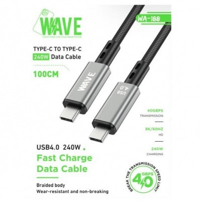 Wave WA-188 USB-C-auf-USB-C-Datenkabel 240 W, 1 m