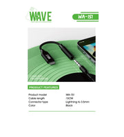 Wave WA-151 Lightning To 3.5 mm jack Adapter (zwart) - Just for music