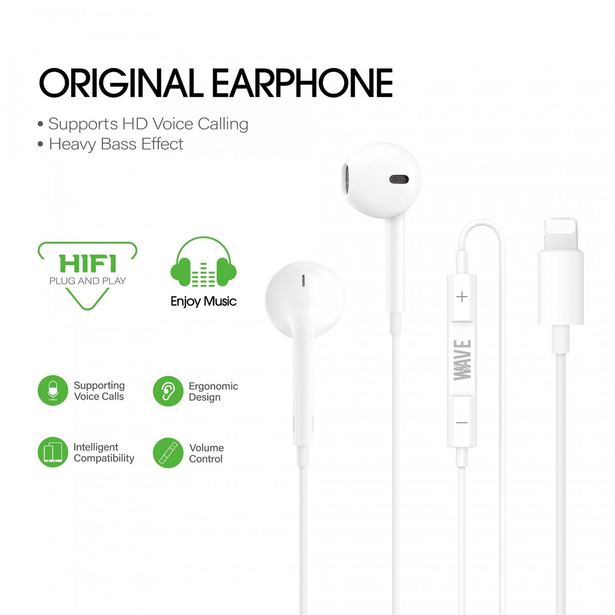Wave WA-260 HiFi Plug and Play Lightning EarPhones