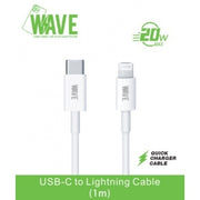 Wave WA-58 USB-C-auf-Lightning-Ladekabel 20 W, 1 m – Weiß