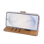 Rixus Bookcase für Samsung Galaxy S26 – Hellbraun