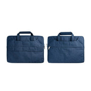 Laptop Sleeve Bag 15-16 inch navy blue met handgrepen voor veilig vervoer van laptops.