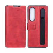 Rixus Wallet-Hülle mit Stifthalter für Samsung Galaxy Z Fold4 – Rot