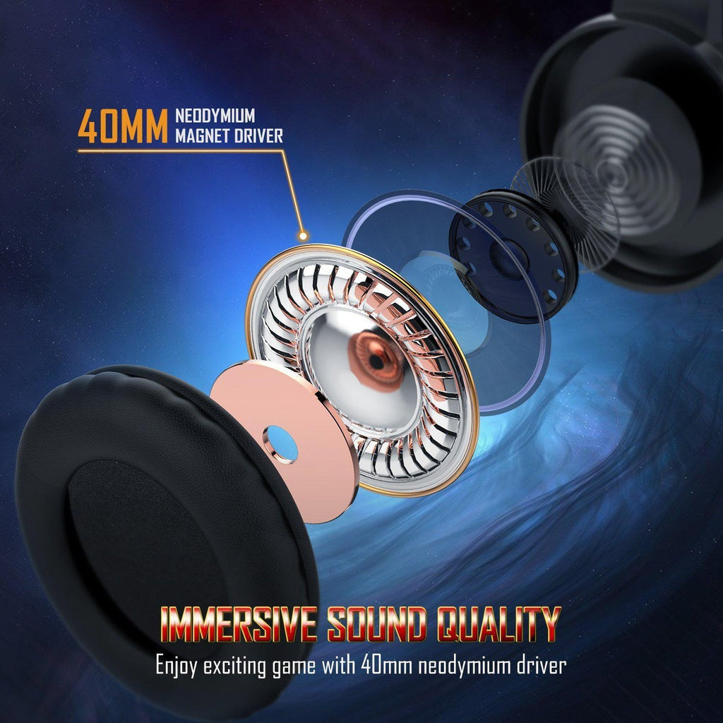 ONIKUMA K19 professionelles Gaming-Headset mit Mikrofon, RGB-LED und Rauschunterdrückung