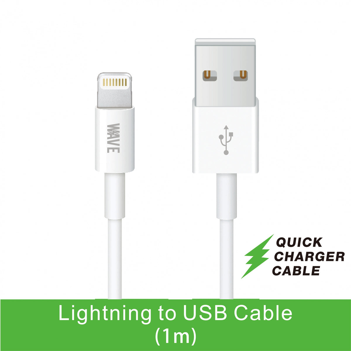 Wave WA-57 Lightning-Ladekabel, 1 m – Weiß