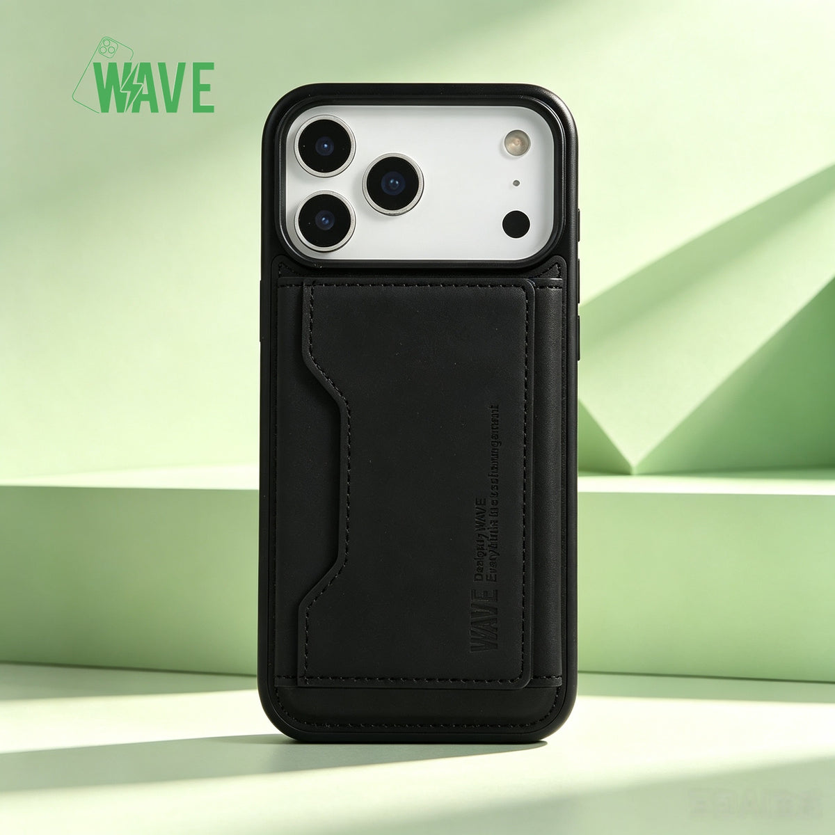Wave MagSafe-Hülle mit Geldbörse iPhone 12 / 12 Pro - Schwarz