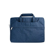 Laptop sleeve 15-16 inch navy blue, donkerblauwe tas voor laptops met handvat en rits.