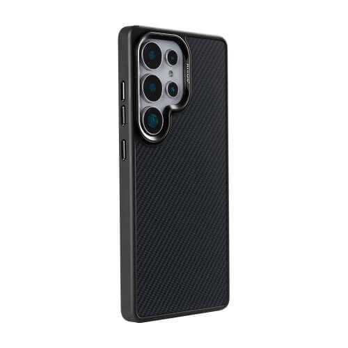 Rixus Mag Carbon Hülle für Samsung Galaxy S25 Ultra – MagSafe-kompatibel, Titanschwarz