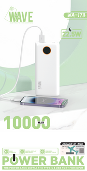 Wave WA-173 Powerbank 10000 mAh USB-C 22.5W (weiß)
