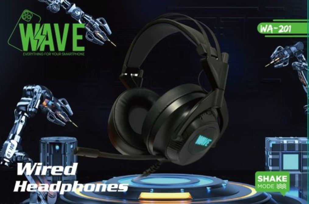Wave WA-201 Gaming-Kopfhörer mit Surround-Sound und Shake-Mode