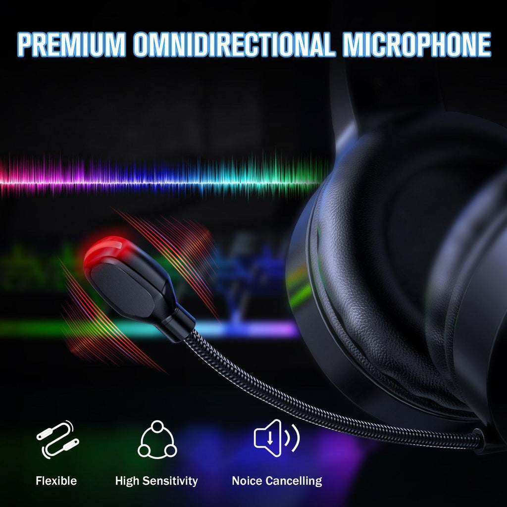 ONIKUMA X1 bedrade gaming headset 3,5 mm met LED-verlichting