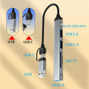 Doppelter USB-Hub 5-in-1 multifunktional High-Speed USB 3.0 Typ-C