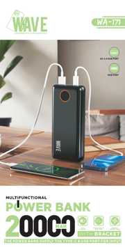 Wave WA-171 Powerbank 20000 mAh USB-C 22.5W (schwarz)