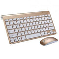 Draadloze Mini Toetsenbord- en Muisset 2.4G – Goud