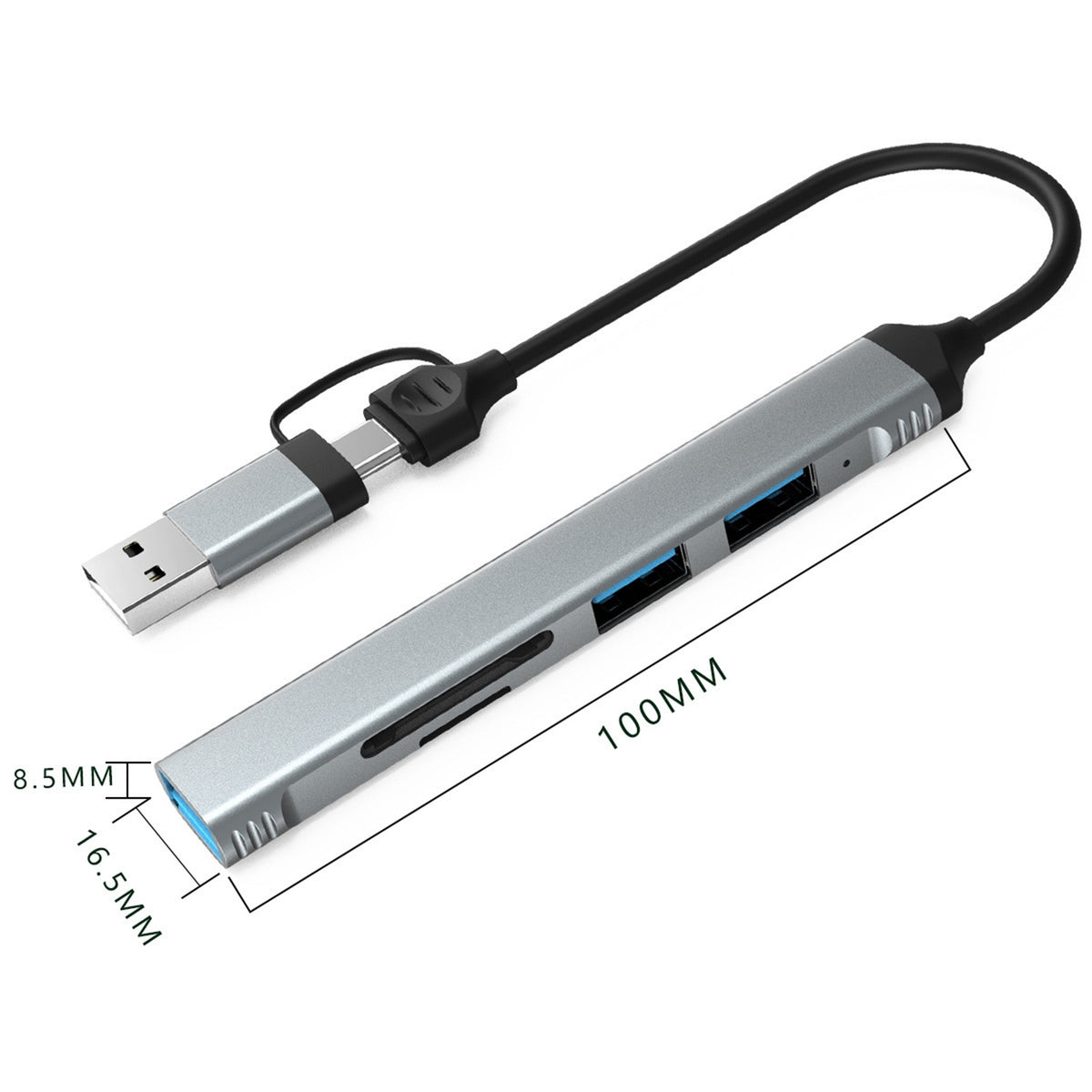 Doppelter USB-Hub 5-in-1 multifunktional High-Speed USB 3.0 Typ-C