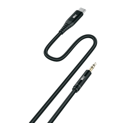 Wave WA-65 USB-C auf 3,5-mm-AUX-Kabel – 1 m – Schwarz