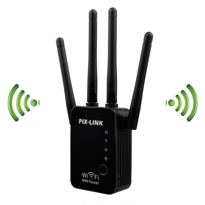 PIX-LINK WLAN-Repeater / WLAN-Router / Access Point (schwarz)