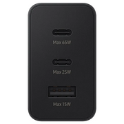 Samsung 65W Power Adapter Trio mit 2 USB-C-Ports und USB-A – Schwarz, Retail