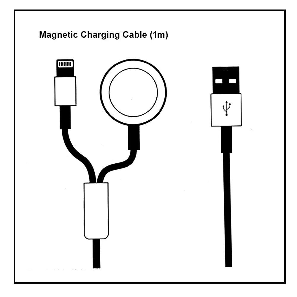 Magnetisches 2-in-1-Uhrenladekabel mit USB-A, 1 m