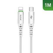 Rixus RXUC21L Auto Disconnect USB-C naar Lightning kabel 1m wit – kabeldetail