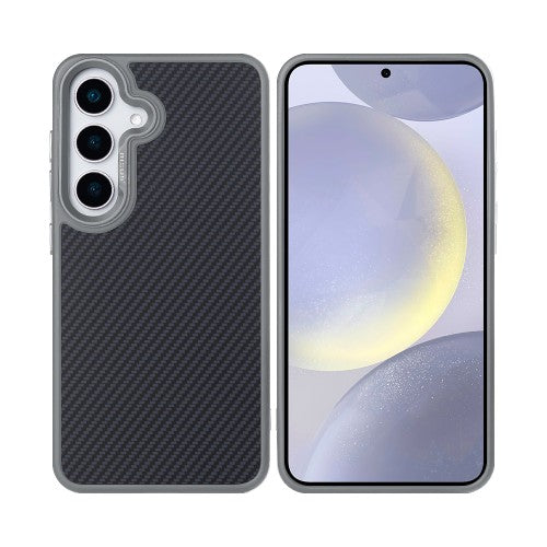 Rixus Mag Carbon Hülle für Samsung Galaxy S25 Plus – MagSafe-kompatibel, Titangrau