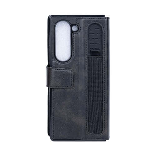 Rixus Wallet-Hülle mit Stifthalter für Samsung Galaxy Z Fold5 – Schwarz