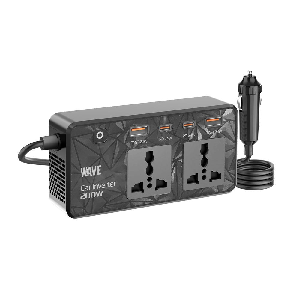 Wave WA-442 Kfz-Wechselrichter 200 W – Schwarz